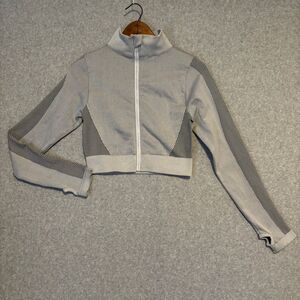 0 to 5 Activewear Women's‎ Crop Jacket Striped Workout Thumb Holes Stretch Large